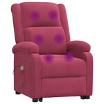 vidaXL Fauteuil de massage Rouge bordeaux Velours