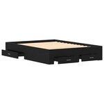 Lit vidaXL avec tiroirs Chêne Noir 135x190 cm Bois d'ingénierie
