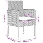 vidaXL Ensemble de Salle à Manger de Jardin de 9 Pièces avec Coussins Noir Poly Rattan