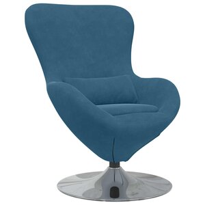 vidaXL Fauteuil œuf Bleu Velours