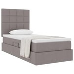 vidaXL Lit avec rangement et matelas Taupe 100 x 200 cm Polyester