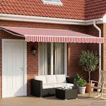 vidaXL Auvent rétractable électrique Rouge et Blanc 4 5 × 3 5 m
