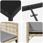 vidaXL Ensemble de Salle à Manger de Jardin 5 Pièces avec Coussins Beige Poly Rattan