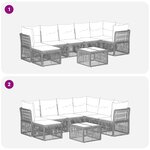 vidaXL Ensemble de canapé de jardin 8 Pièces Beige polyrotin
