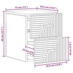 vidaXL Cabinet de chevet mural avec tiroir Blanc 34 5 x 33 x 40 cm