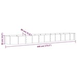 vidaXL Lit surélevé de jardin Acier enduit de poudre 440x80x36 cm gris