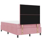 vidaXL Lit ressort avec Matelas & Banc en Velours Rose 120x190 cm