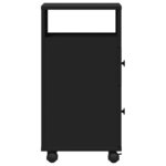 vidaXL Meuble étroit de salle de bain à roulettes noir