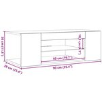 vidaXL Meuble TV avec lumières LED blanc brillant 90x39x30 cm