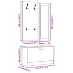 vidaXL Ensemble d'armoires à chaussures 3-en-1 Noir Bois d'ingénierie