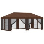 vidaXL Gazebo avec murs latéraux 6 x 3 m Marron Polyester et Acier 190