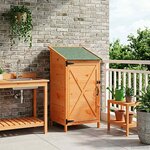 vidaXL Abri de jardin Marron 59 5 x 56 x 113 5 cm Bois d'ingénierie
