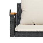 vidaXL Balancelle avec coussins noir 63x62x40 cm résine tressée