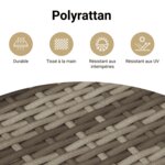 vidaXL Boîte de rangement de jardin gris résine tressée bois d'acacia