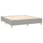 vidaXL Sommier à lattes de lit avec matelas Gris clair 200x200cm Tissu