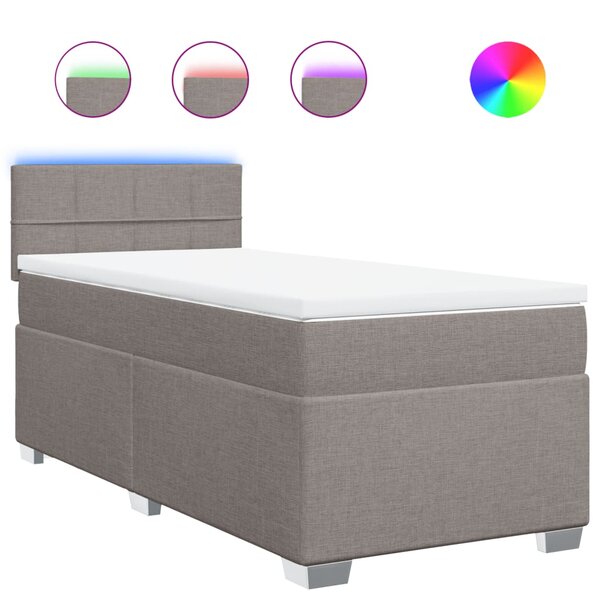 vidaXL Sommier à lattes de lit avec matelas Taupe 80x200 cm Tissu