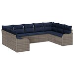 vidaXL Ensemble de canapé de jardin Gris polyrotin