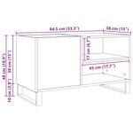 Meuble de rangement vidaXL noir en chêne 84 5x38x48 cm en bois d'ingénierie