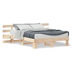 vidaXL Cadre de lit avec tiroir Marron 160 x 200 cm Bois massif en pin