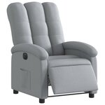 vidaXL Fauteuil inclinable électrique Gris clair Tissu