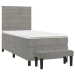 vidaXL Sommier à lattes de lit et matelas Gris clair 80x200 cm Velours