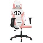 vidaXL Chaise de jeu Blanc et rose Similicuir