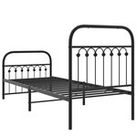 vidaXL Cadre de lit métal sans matelas avec pied de lit noir 80x200 cm