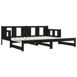 vidaXL Lit coulissant Noir Bois de pin solide 2x(90x190) cm