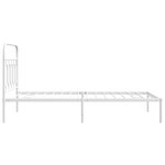 vidaXL Cadre de lit métal sans matelas et tête de lit blanc 100x200 cm