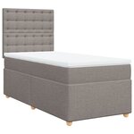 vidaXL Sommier à lattes de lit avec matelas Taupe 90x200 cm Tissu