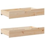 vidaXL Lit bibliothèque sans matelas 200x200 cm bois massif de pin