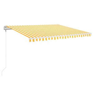 vidaXL Auvent rétractable automatique 400x350 cm Jaune et blanc