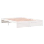 vidaXL Cadre de lit Blanc Bois massif 160x200 cm