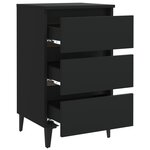 vidaXL Table de chevet avec pieds en métal noir 40x35x69 cm