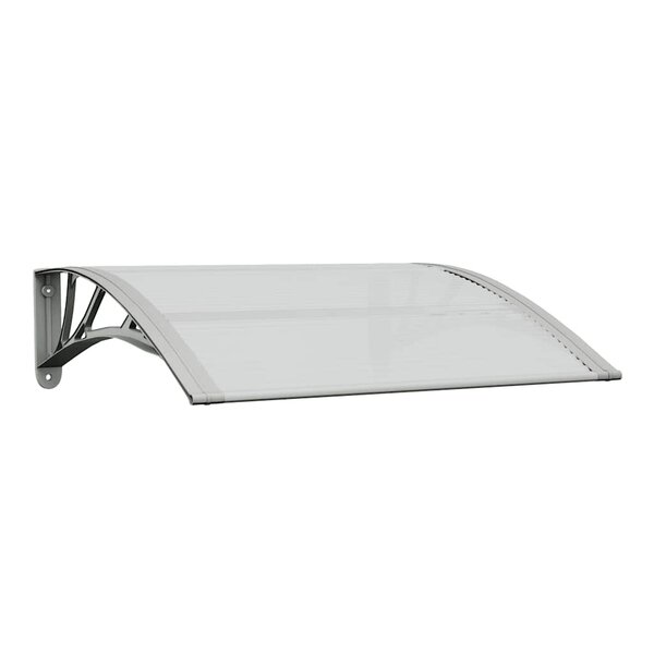 vidaXL Auvent de porte gris et transparent 80 x 75 cm en polycarbonate