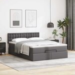VidaXL Cadre de lit ottoman avec matelas gris 140x200 cm similicuir