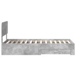 vidaXL Cadre de lit Gris béton 90 x 190 cm Bois d'ingénierie