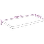vidaXL Dessus de table bord vivant 80x40x2 5 cm bois de manguier brut