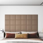 vidaXL Panneaux muraux 12 Pièces Cappuccino 30x30 cm Similicuir 1 08 m²