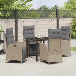 vidaXL Ensemble de salle à manger pour jardin 5 Pièces Beige Poly rotin