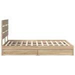vidaXL Lit de Rangement Chêne Sonoma 140 x 200 cm Bois d'ingénierie