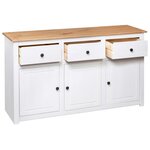 vidaXL Buffet Blanc 135x40x80 cm Pin solide Gamme Panama