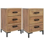 vidaXL Tables de chevet 2 Pièces 40x30x55 cm Bois de pin massif