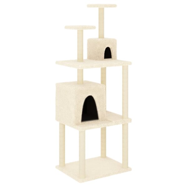 vidaXL Arbre à chat avec griffoirs en sisal Crème 167 cm