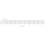 vidaXL Clôture de jardin avec dessus en lance Acier 15 3 x 1 2 m Noir