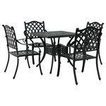 Set de jardin 5 pièces vidaXL en aluminium noir