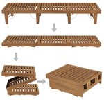 vidaXL Chaise longue pliable Bois d'acacia solide