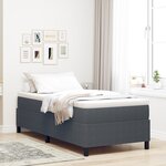 vidaXL Lit à ressorts avec matelas gris foncé - 100 x 200 cm  tissu cordon