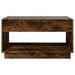 vidaXL Table basse avec LED infini chêne fumé 90x50x50 cm