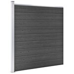 vidaXL Ensemble de panneau de clôture WPC 1391x186 cm Noir